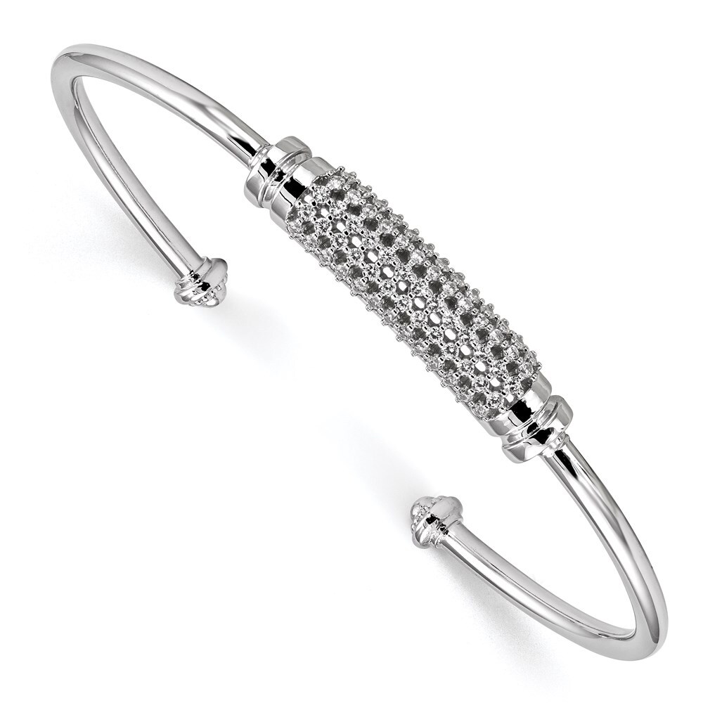 925 Sterling Silver Clear Cubic Zirconia Cz Oval Hinged Bangle Bracelet Cuff Expandable Stackable 8 Inch Fine Jewelry For Women Gifts For Her 925 Sterling Silver Clear Cubic Zirconia Cz Oval Hinged Bangle Bracelet Cuff Expandable Stackable 8 Inch Fine Jewelry For Women Gifts For Her